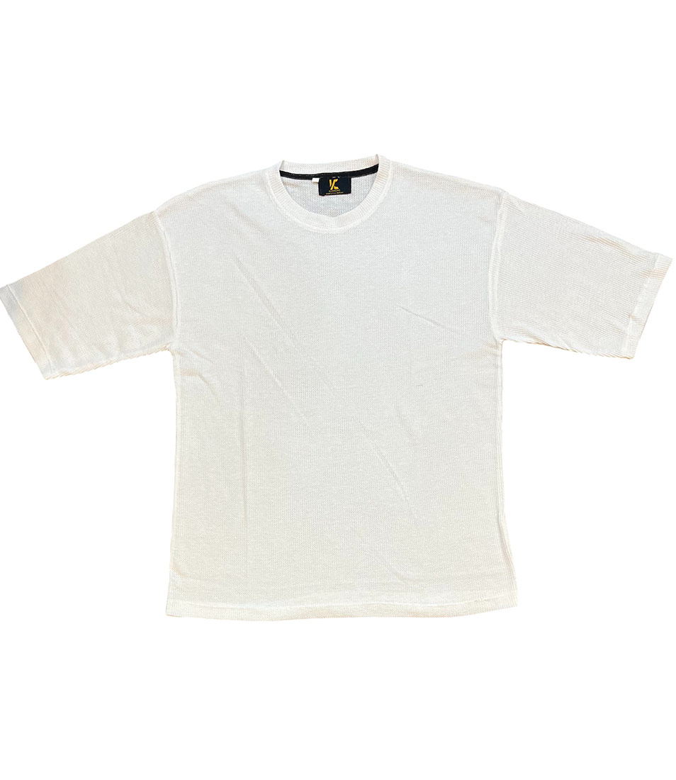 Ivory Grid Textured Casual Tee - Image 2