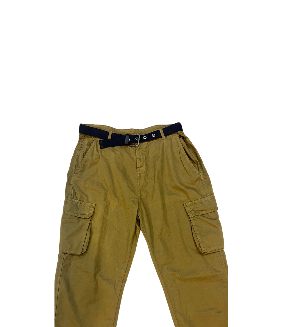 Khaki Belted Utility Cargo pants - Image 3