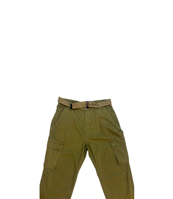 Olive Belted Utility Cargo Trouser - Image 3