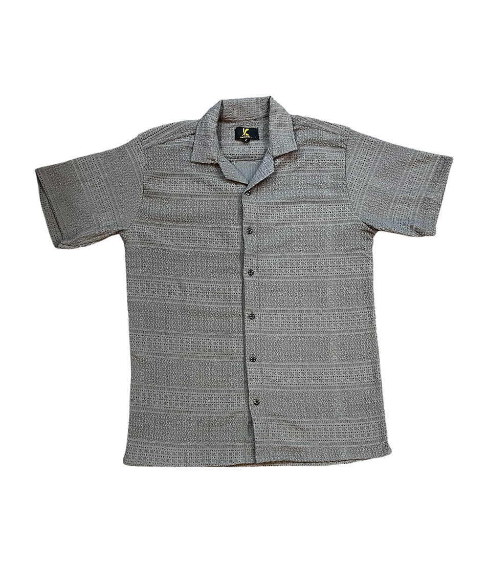 Slate Wave Textured Button Shirt - Image 2