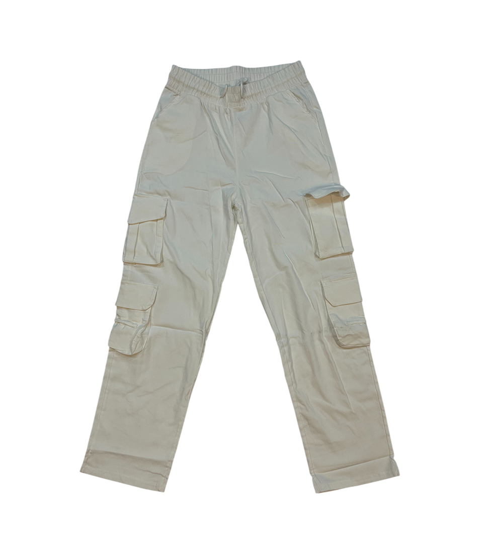 Ivory Multi-Pocket Utility Cargo Pants - Image 2