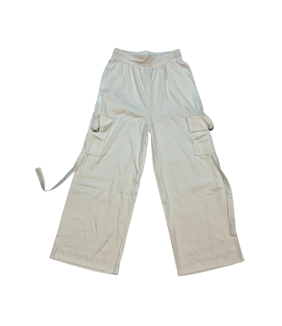 Ivory Strap Utility Classic Cargo Pants - Image 3