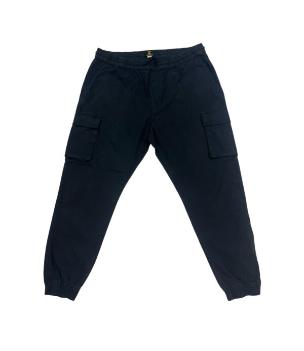 Jet Black Cargo Jogger Pants - Image 3