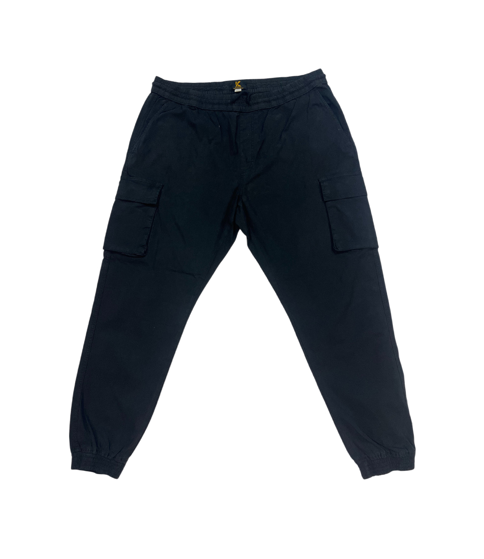 Jet Black Cargo Jogger Pants - Image 3
