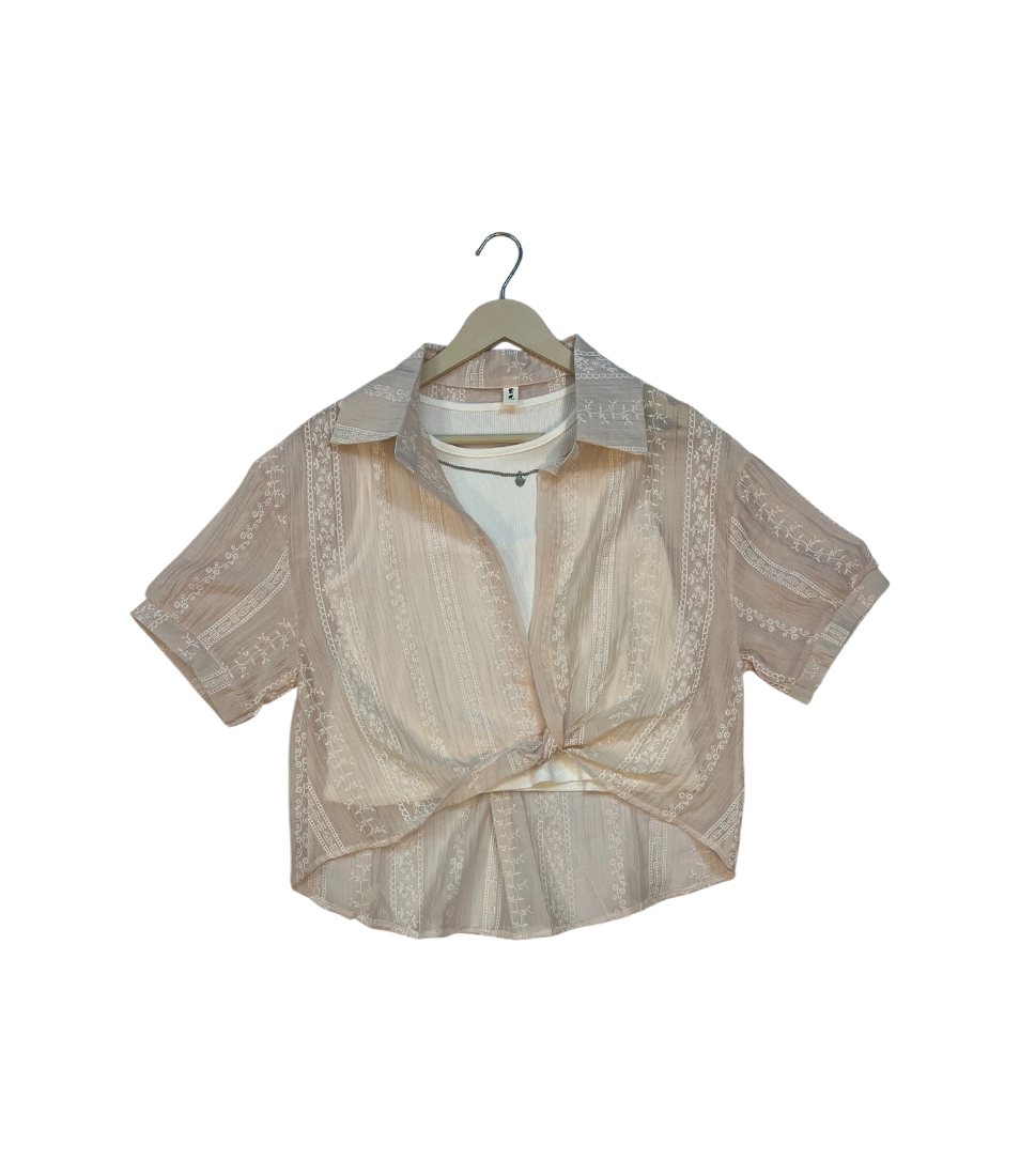 Blush Elegance Sheer Twin Top - Image 2