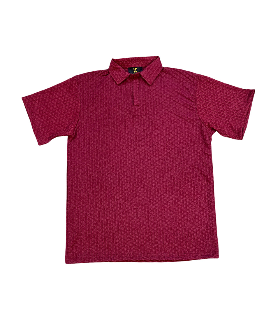 Crimson Edge Textured Polo Shirt - Image 2
