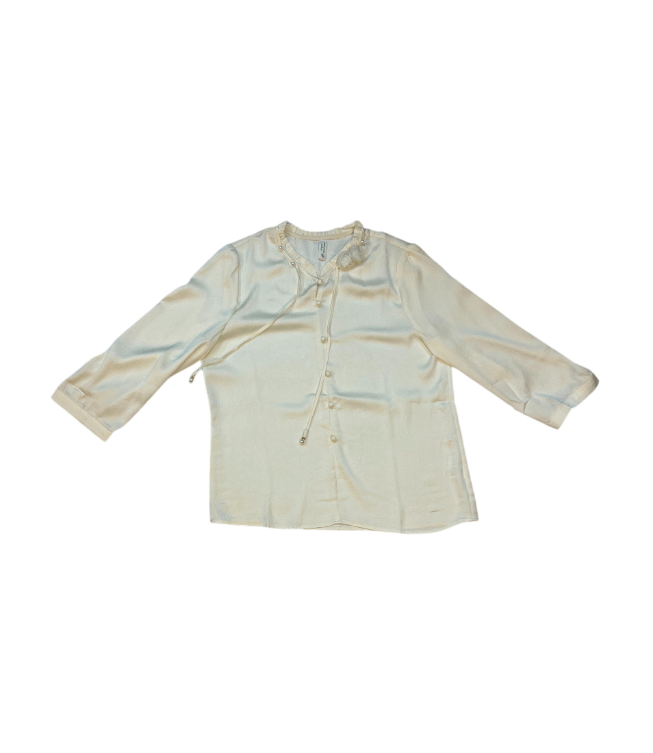 Luxe Satin Tie-Neck Chic Blouse - Image 3