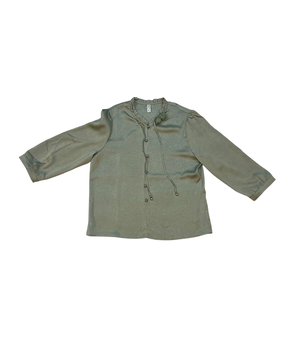 Luxe Satin Tie-Neck Chic Blouse - Image 4