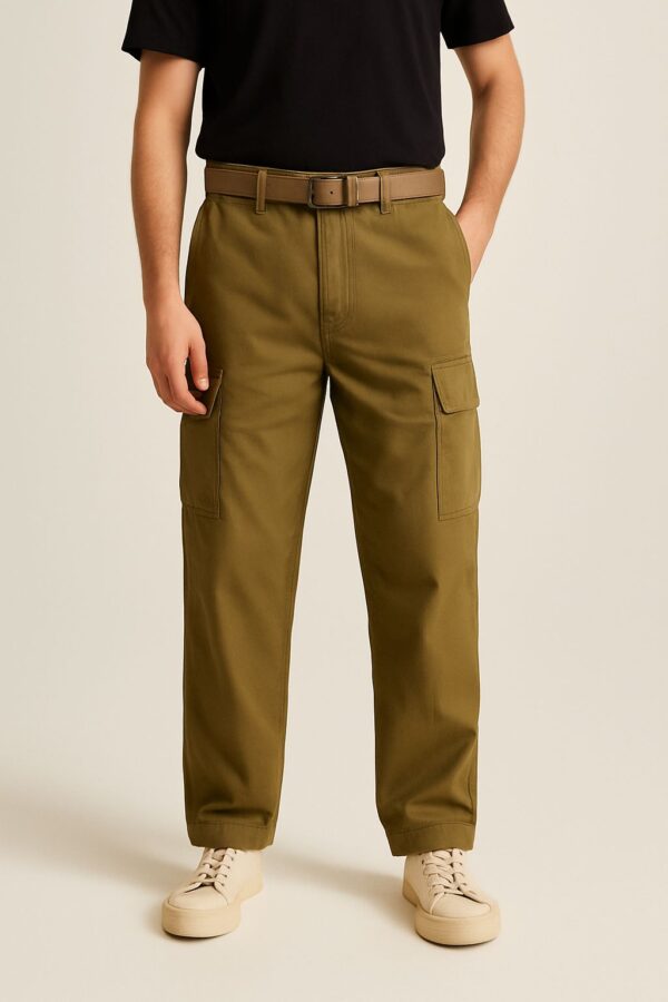 Olive Belted Utility Cargo Trouser