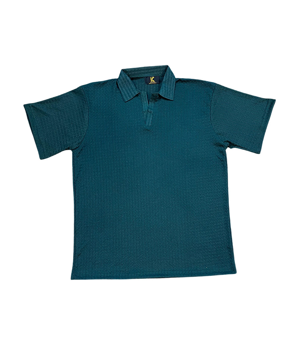 Teal Crest Stylish Polo Collar Shirt - Image 2