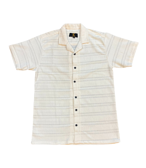 Ivory Stride Textured Button Shirt - Image 2