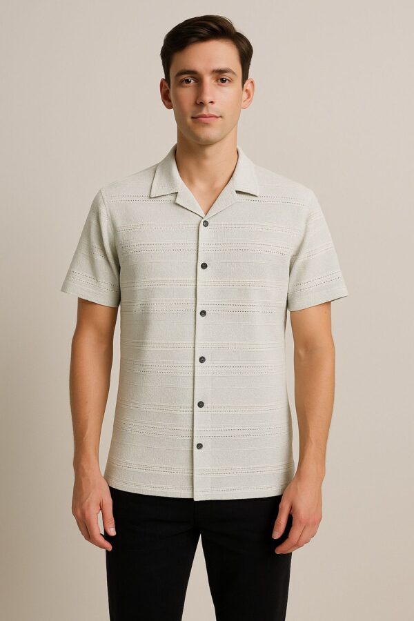 Pearl Mist Textured Button Shirt