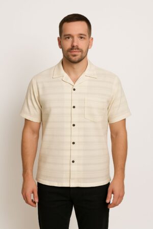 Ivory Stride Textured Button Shirt