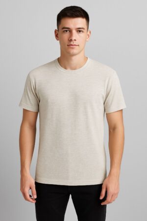 Beige Mist Textured Casual Tee