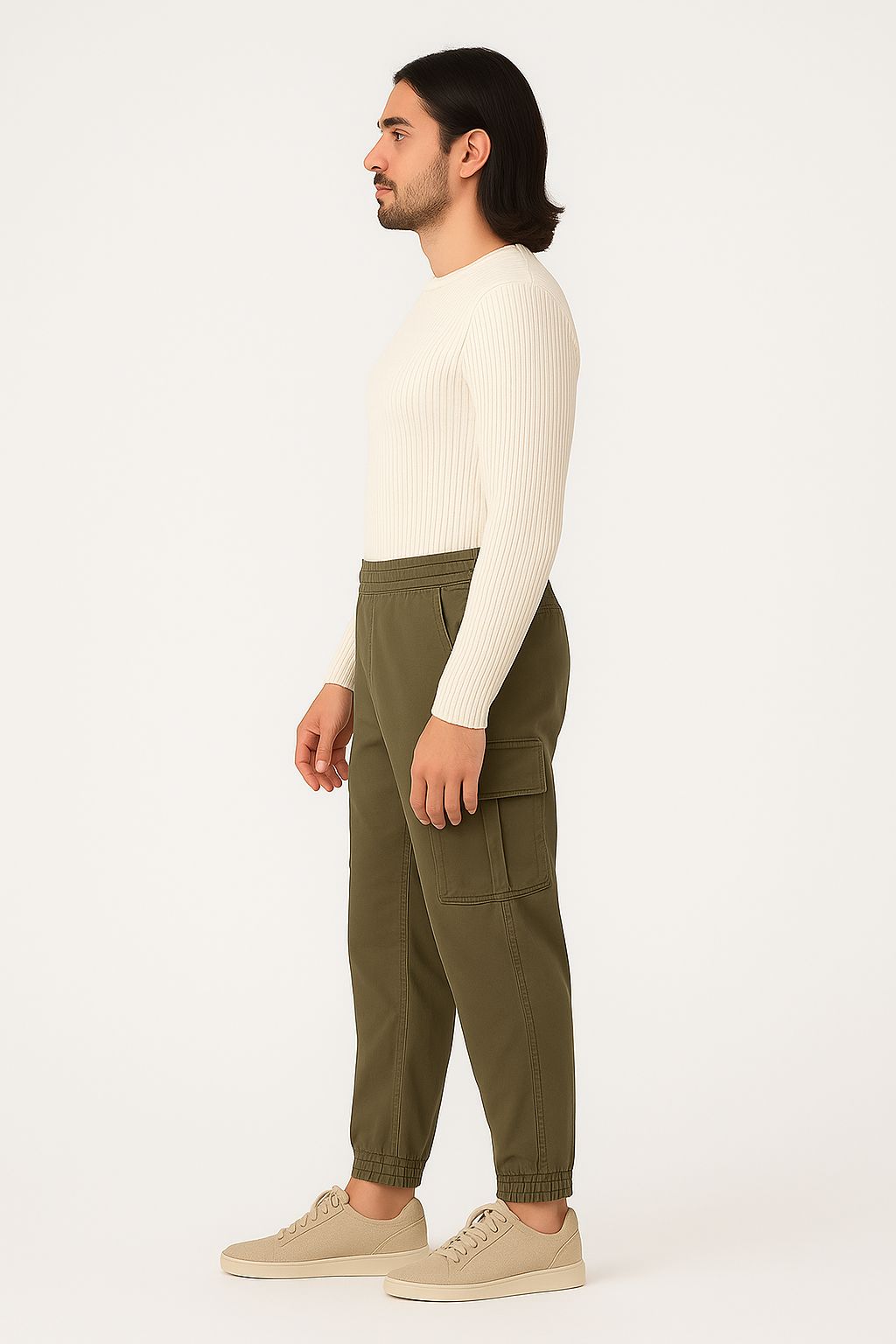 Olive Green Cargo Jogger - Image 2