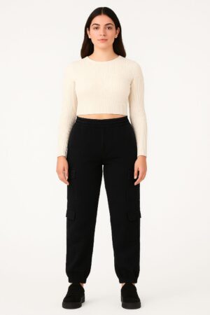 Jet Black 8-Pocket Cargo Pants