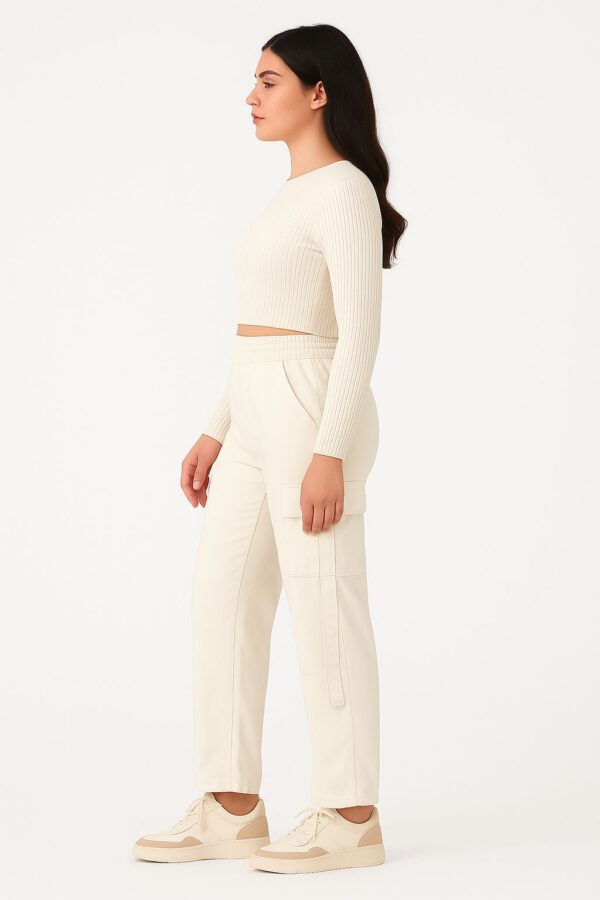 Ivory Strap Utility Classic Cargo Pants - Image 2