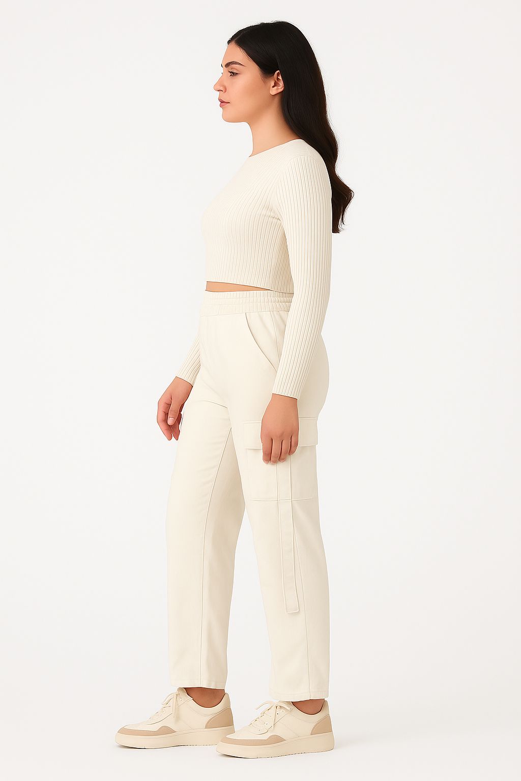 Ivory Strap Utility Classic Cargo Pants - Image 2