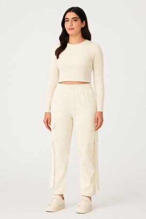 Ivory Strap Utility Classic Cargo Pants