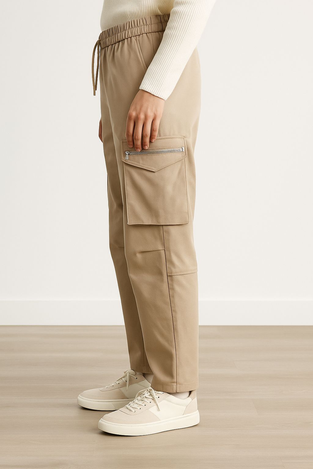 Taupe Utility Multi-Pocket Cargo - Image 3
