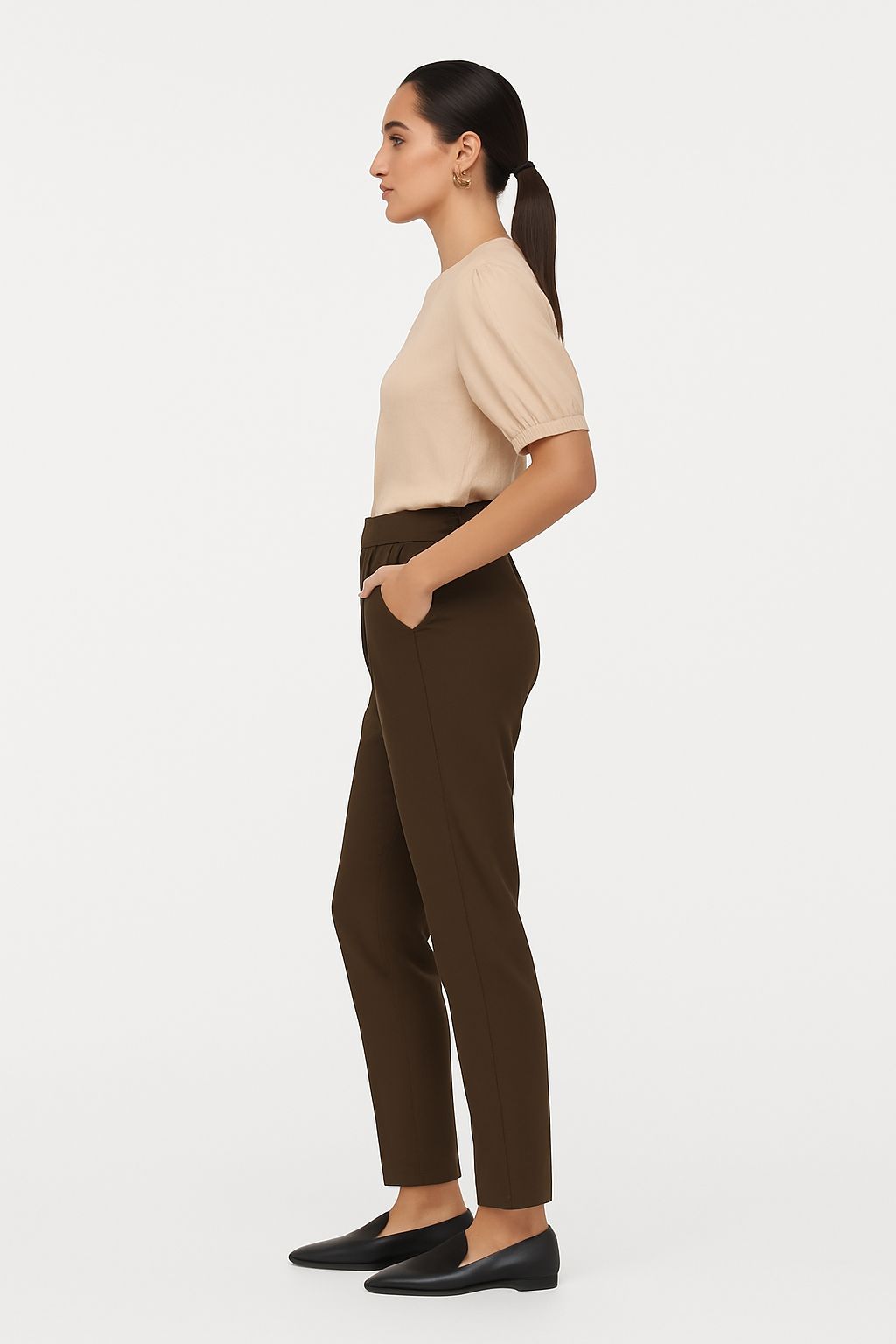 Deep Olive Signature Formal Pants - Image 2