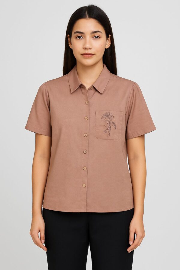 Satin Charm Embroidered Pocket