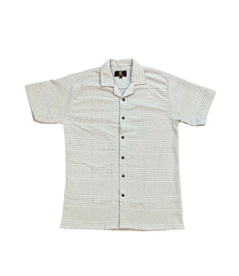 Pearl Mist Textured Button Shirt - Image 2