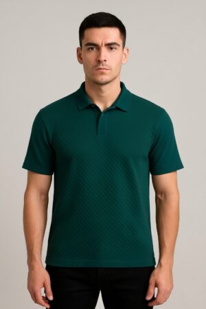 Teal Crest Stylish Polo Collar Shirt