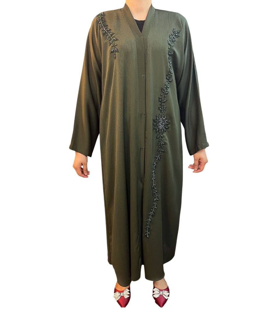 Floral Elegance Korean Fabric Abaya