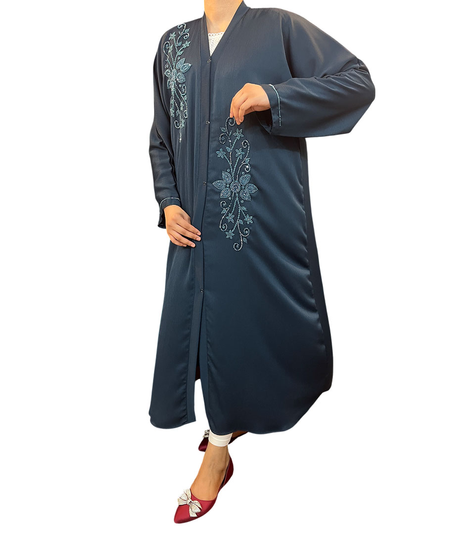 Floral Elegance Korean Fabric Abaya