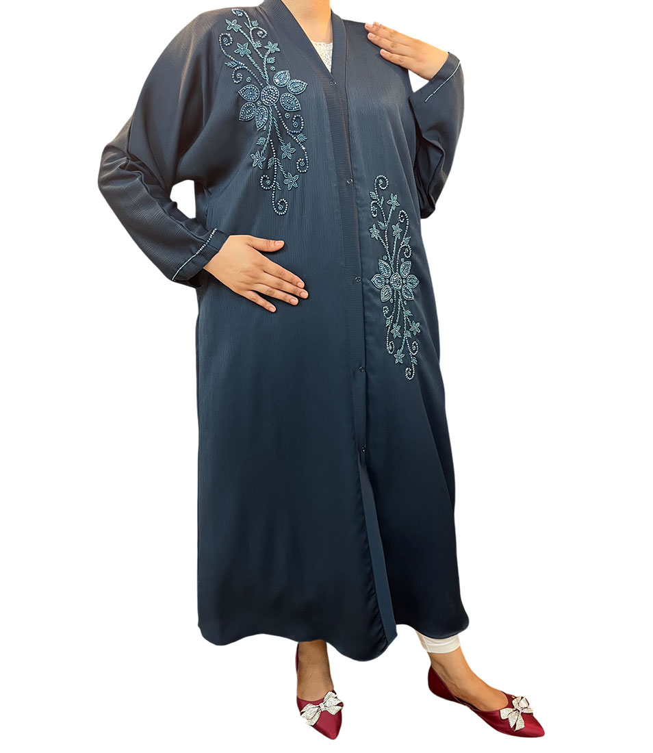 Floral Elegance Korean Fabric Abaya