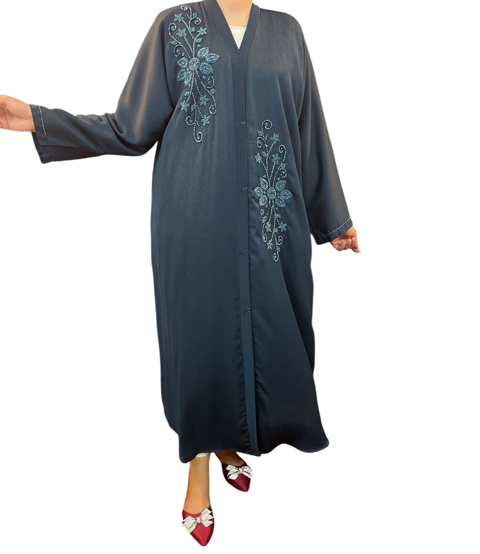 Floral Elegance Korean Fabric Abaya
