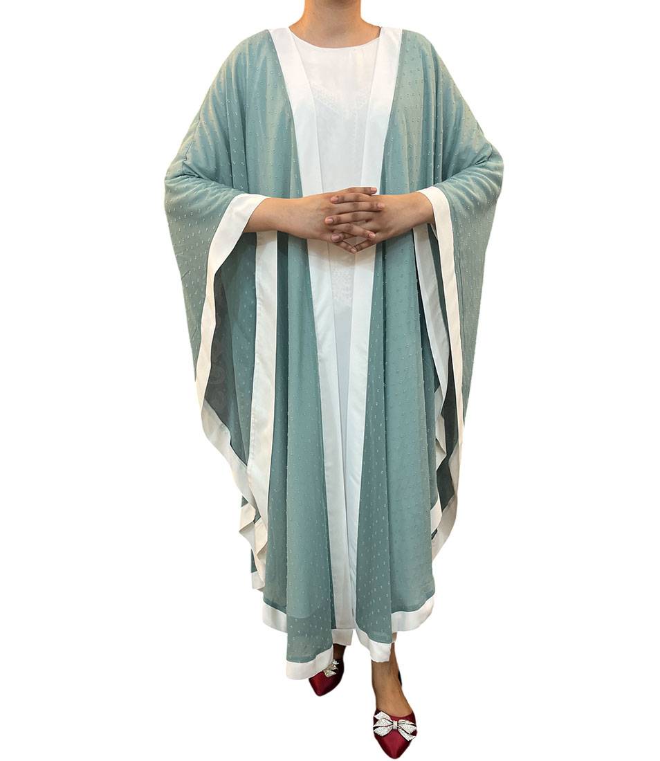 Serene Flow Contrast Cape Abaya