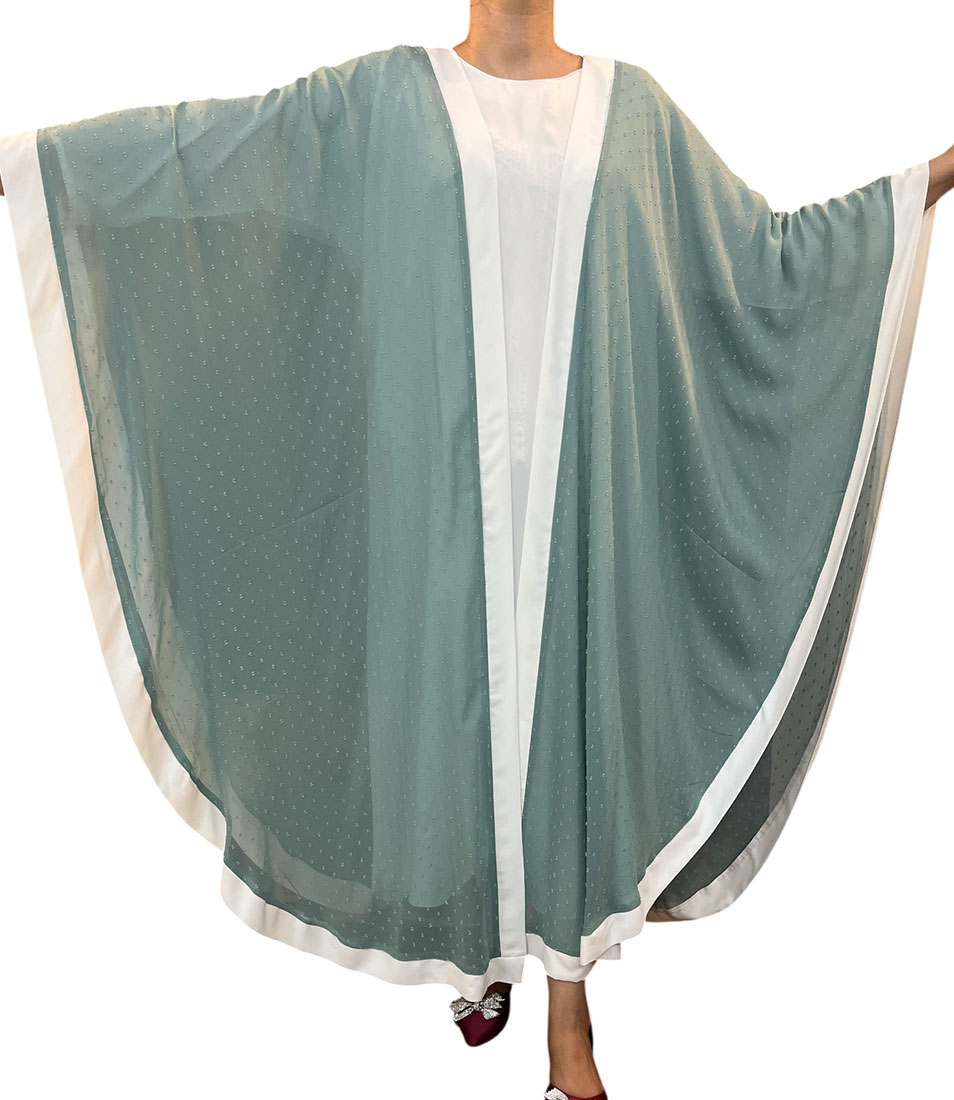 Serene Flow Contrast Cape Abaya