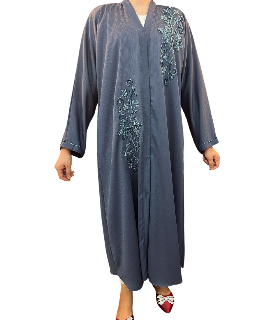 Floral Elegance Korean Fabric Abaya