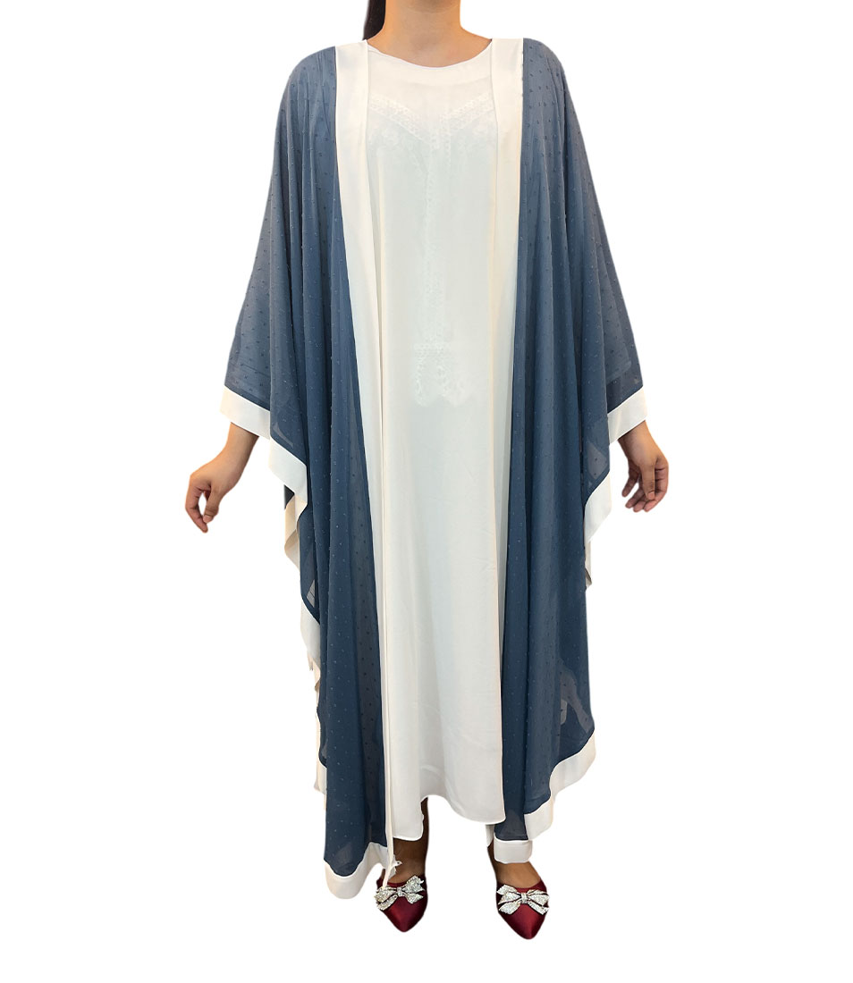 Serene Flow Contrast Cape Abaya