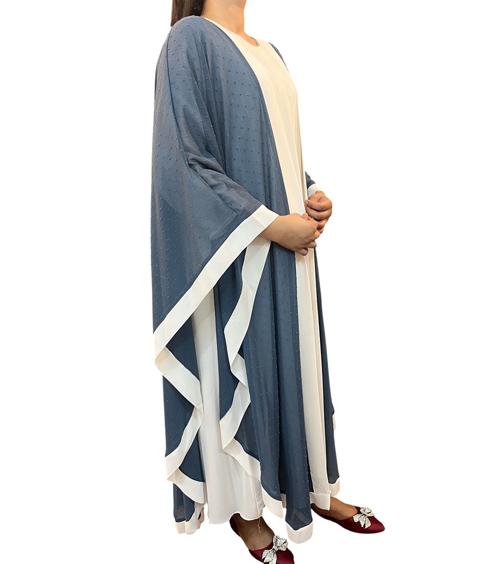 Serene Flow Contrast Cape Abaya