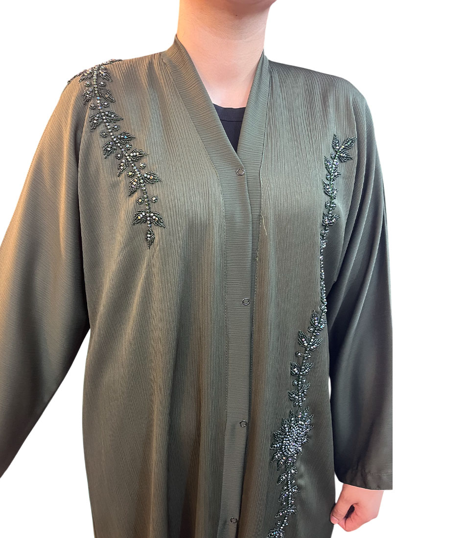 Floral Elegance Korean Fabric Abaya