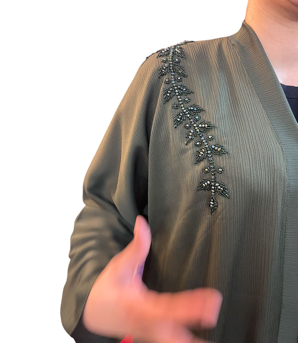 Floral Elegance Korean Fabric Abaya