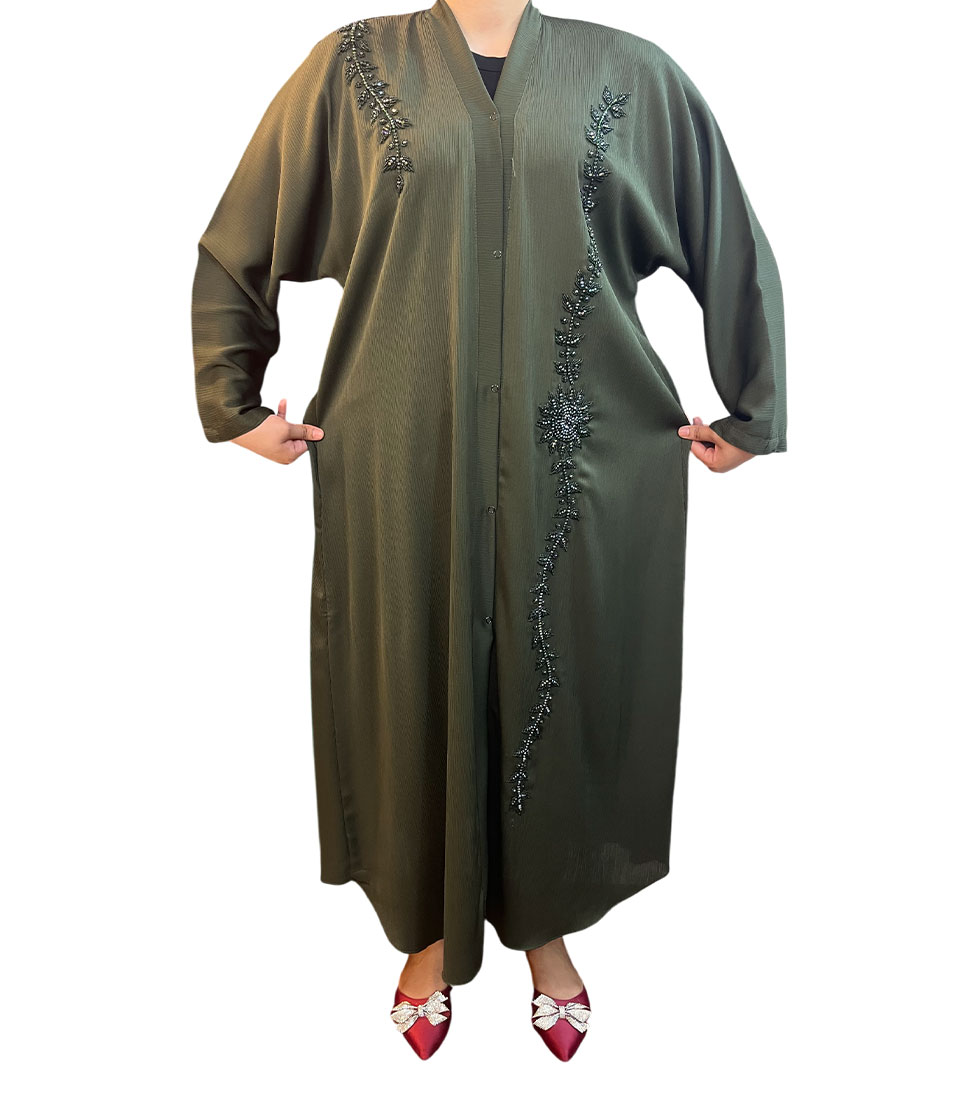 Floral Elegance Korean Fabric Abaya