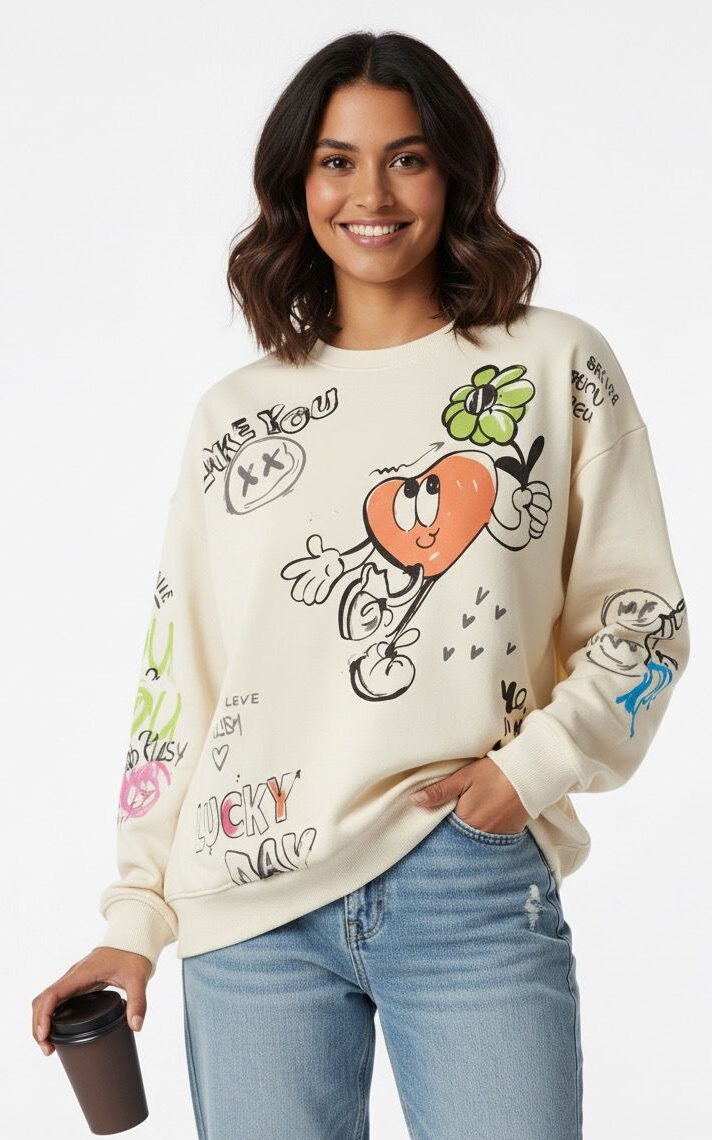 UrbanCharm Baggy Terry Sweatshirt - Image 10