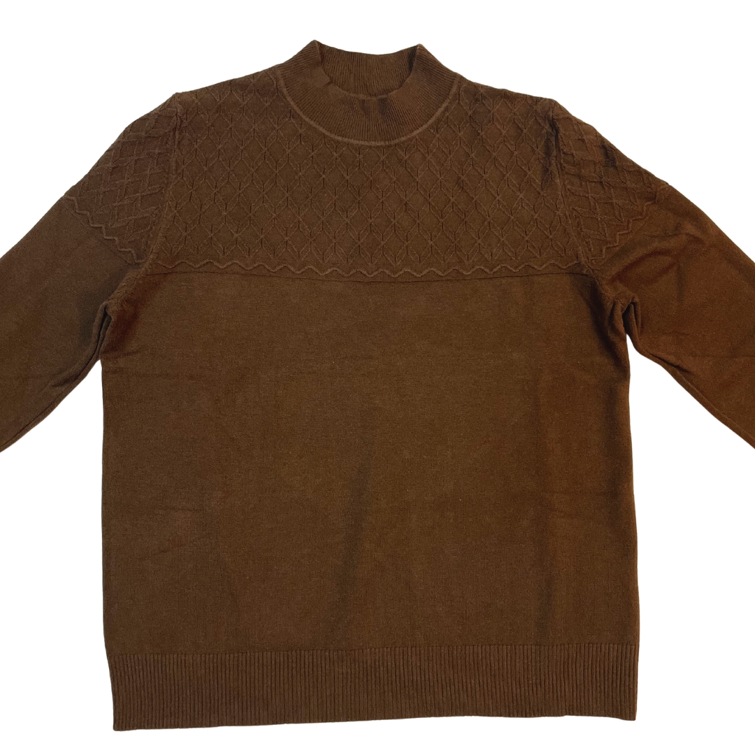 Textured Wool Mock Neck Sweaters - Image 3