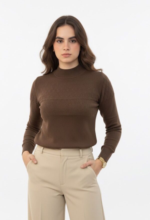 Textured Wool Mock Neck Sweaters